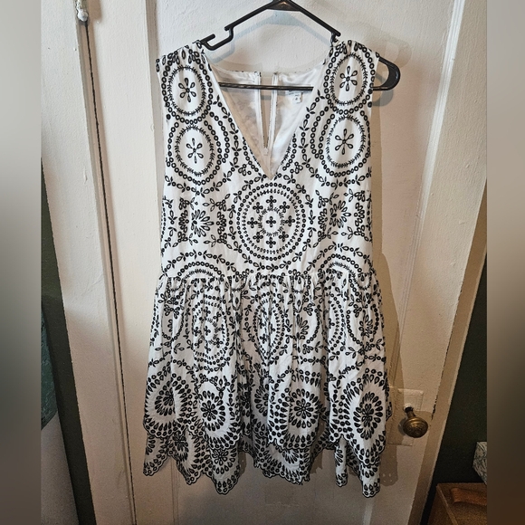 Express Dresses & Skirts - Express white/black embroidered dress